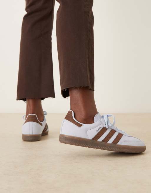 adidas gazelle silver green womens Adidas Women's Samba Jane Cloud White / Carbon / Core Black Slip On Sneakers