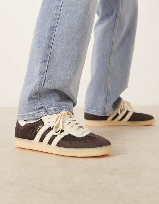 adidas Originals Samba OG sneakers in brown and off white