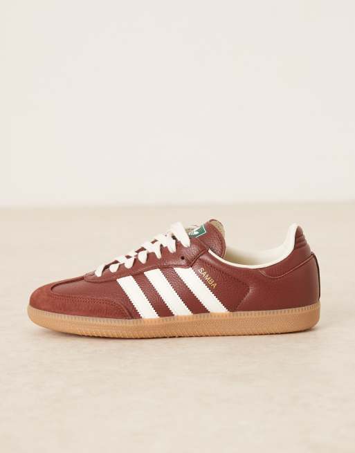 adidas Originals Samba OG sneakers in brown and white