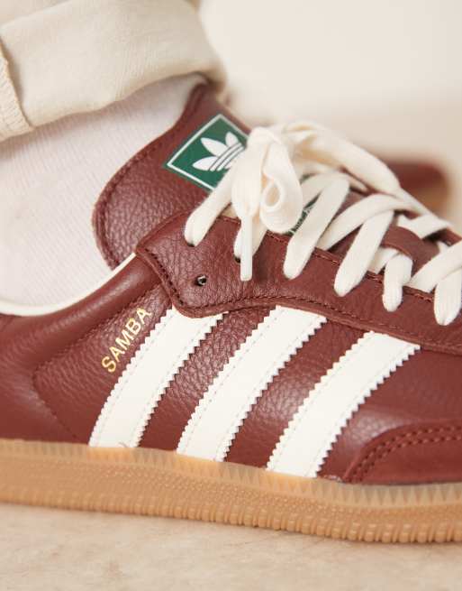 adidas Originals Samba OG sneakers in brown and white