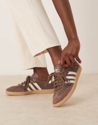 adidas Originals Samba OG trainers in brown crochet and cream