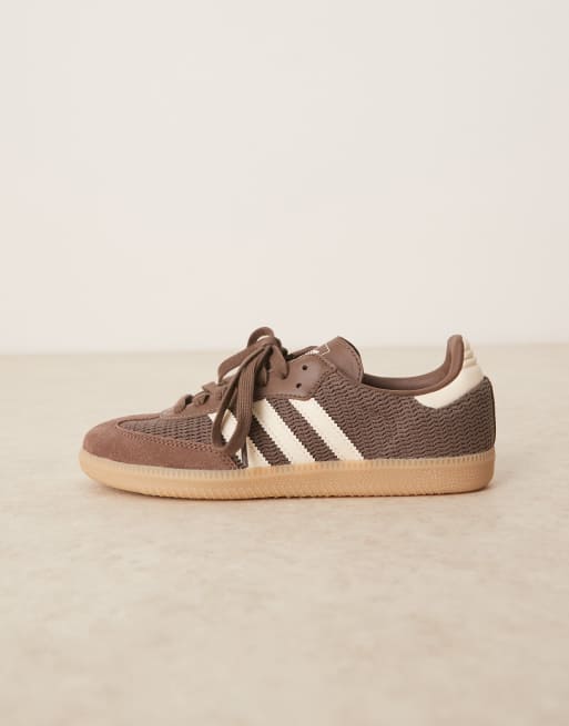 adidas Originals Samba OG trainers in brown crochet and cream