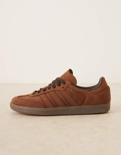 adidas Samba OG - Brown / Putty Grey / Gold Metallic 10