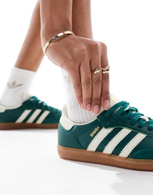 adidas Originals Samba OG sneakers in collegiate green and cream | ASOS