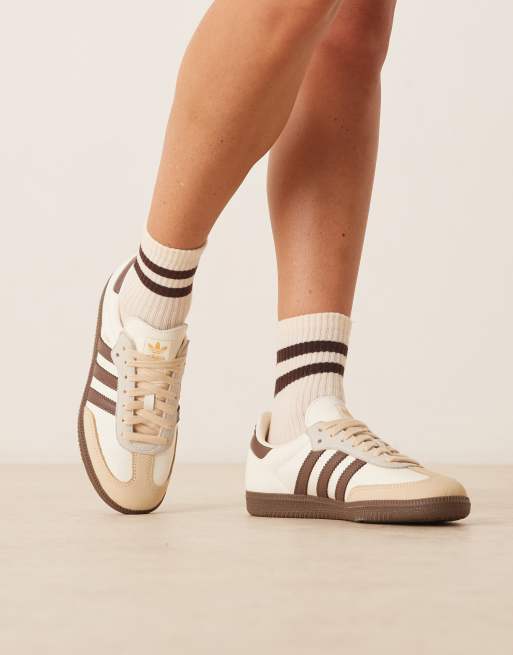 adidas Originals Samba OG trainers in cream and brown
