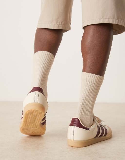 adidas Originals Samba OG sneakers in cream and burgundy 