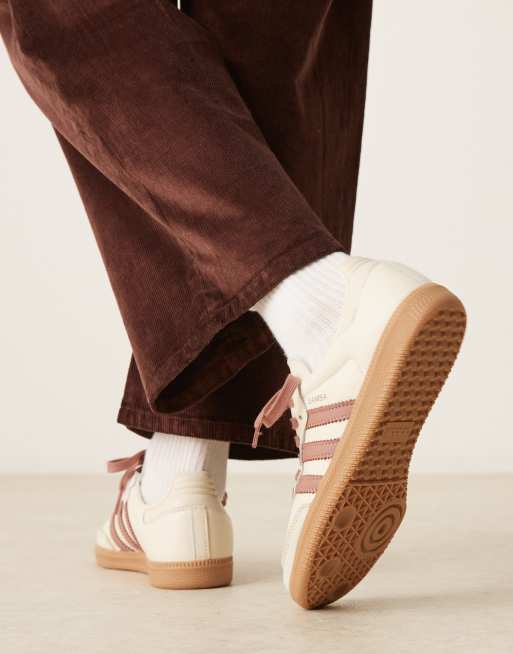 adidas Originals Samba OG sneakers in cream and light brown ASOS