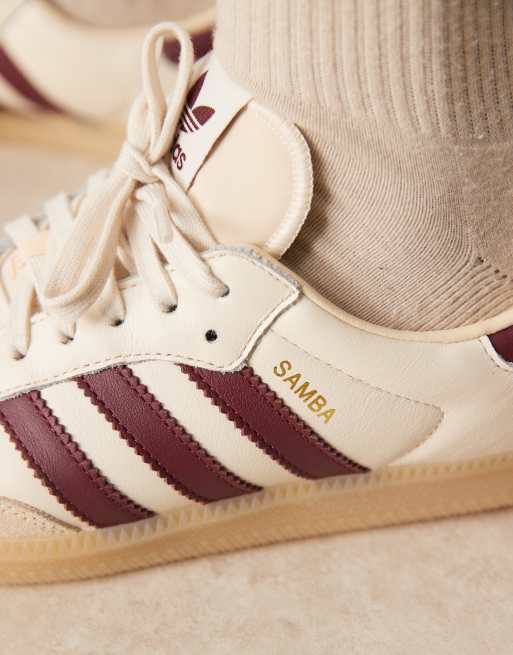 adidas Originals Samba OG Sneakers in crème en bordeauxrood ASOS
