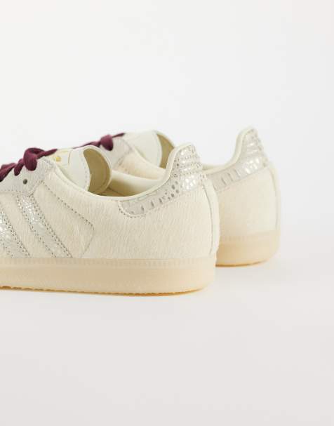 adidas Originals Samba OG sneakers in crème met bordeauxrode veters - view 1