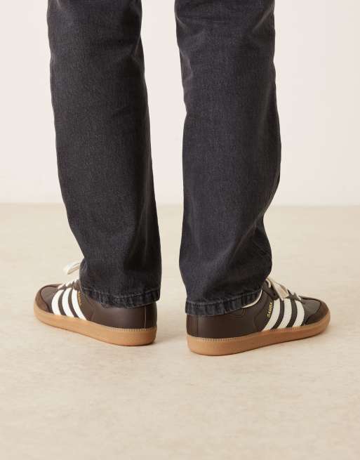 adidas Originals Samba OG sneakers in dark brown and white