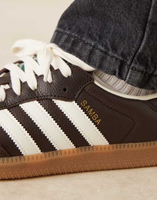 adidas Originals Samba OG sneakers in dark brown and white