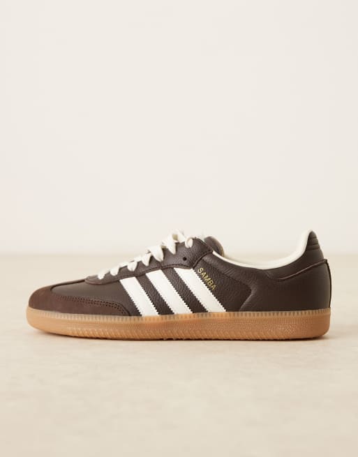adidas Originals Samba OG sneakers in dark brown and white