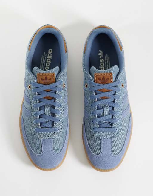 adidas Originals Samba OG sneakers in denim and brown | ASOS