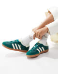 [adidas Originals] adidas Originals Samba OG sneakers in forest green and beige-White 36 2/3 GREEN