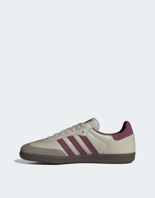 adidas Originals Samba OG sneakers in gray and maroon