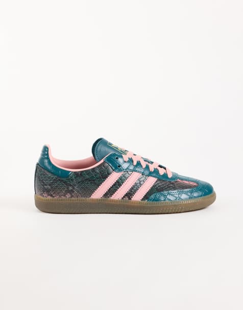 adidas Originals Samba OG sneakers in green and pink snake print - view 1