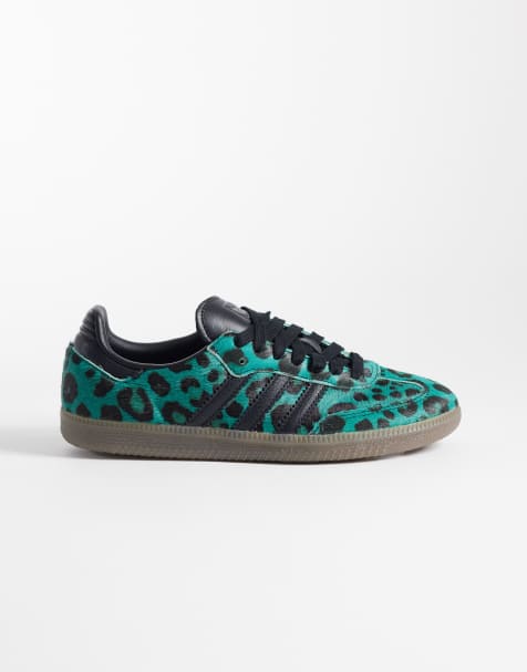 adidas Originals Samba OG sneakers in green leopard detail - view 1