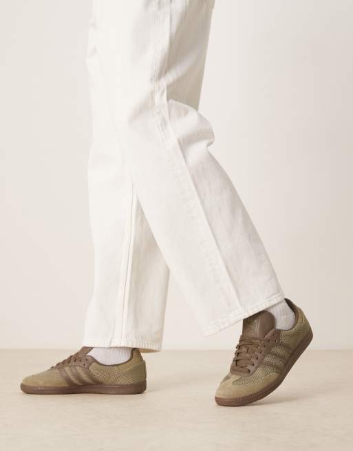 adidas Originals Samba OG sneakers with crochet detailing in brown