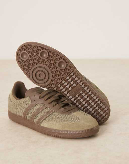 adidas Originals Samba OG sneakers with crochet detailing in brown