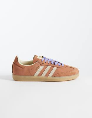 кроссовки adidas Originals Samba OG светло-коричневого и темно-белого цвета
