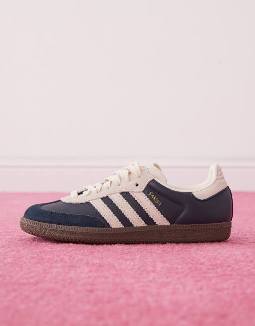 adidas Originals Samba OG trainers in navy and beige