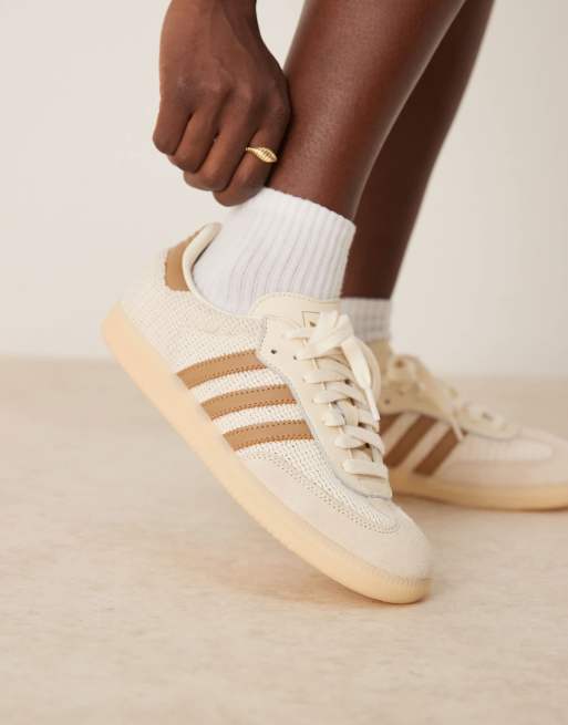 adidas Originals Samba OG sneakers in off white and brown | ASOS