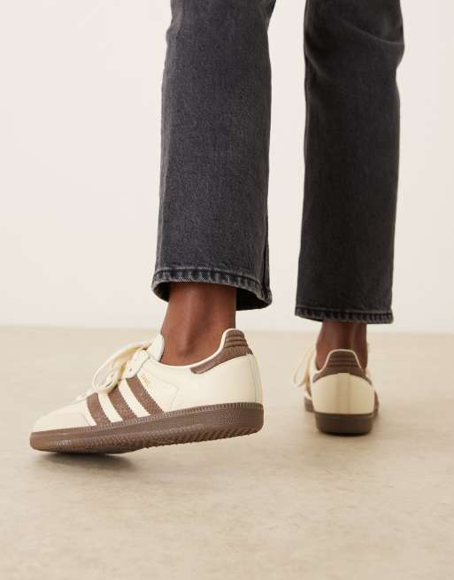 adidas Originals Samba OG sneakers in off white and brown
