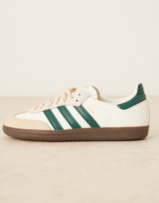 adidas Originals Samba OG sneakers in off-white and collegiate green