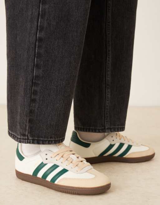 adidas Originals Samba OG sneakers in off-white and collegiate green