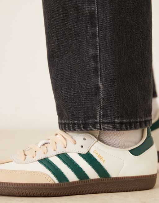 adidas Originals Samba OG sneakers in off-white and collegiate green