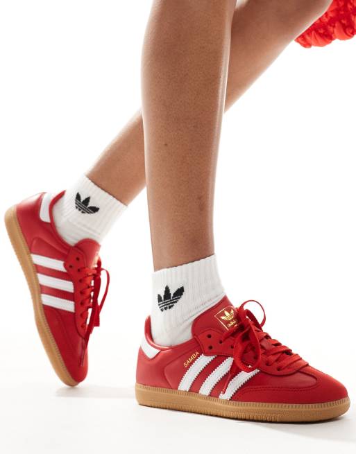 Adidas samba red suede online