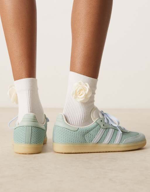 adidas Originals Samba OG sneakers in sage green tweed