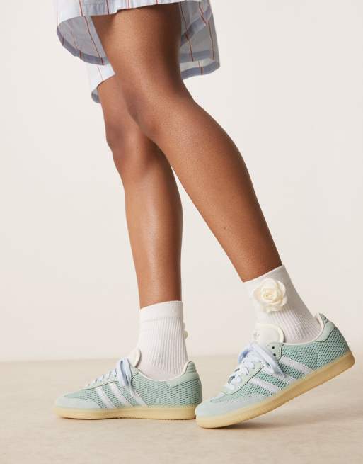 adidas Originals Samba OG sneakers in sage green tweed