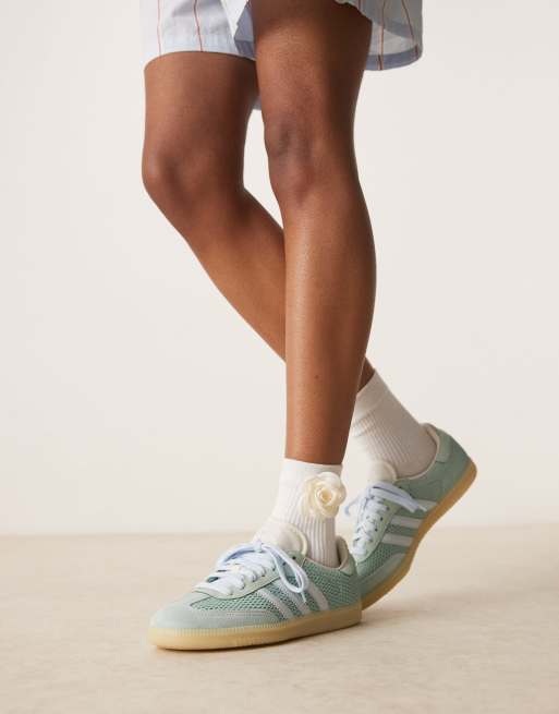 adidas Originals Samba OG sneakers in sage green tweed