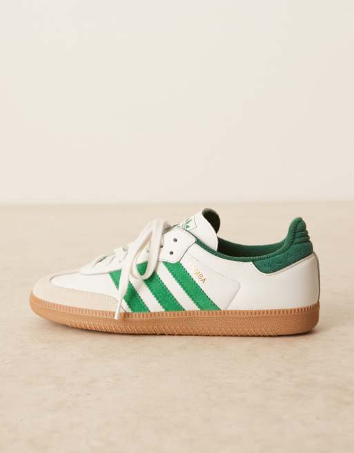 adidas Originals Samba OG sneakers in white and bright green