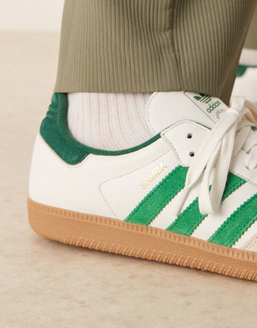adidas Originals Samba OG sneakers in white and bright green