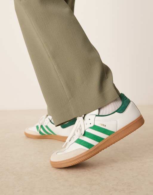 adidas Originals Samba OG sneakers in white and bright green