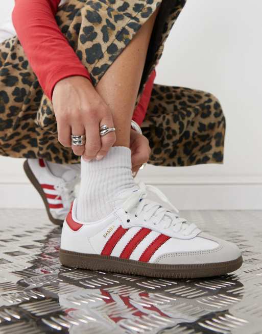 Adidas red white on sale