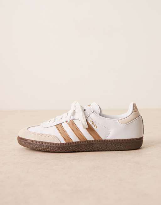 adidas Originals Samba OG sneakers in white and brown