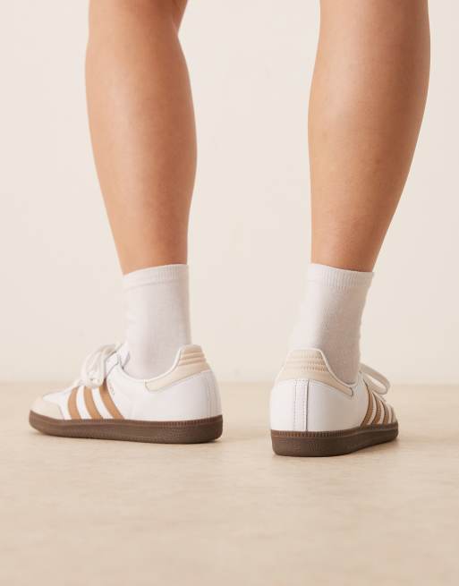 adidas Originals Samba OG sneakers in white and brown