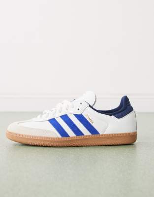 adidas Originals Samba OG sneakers in white and dark blue