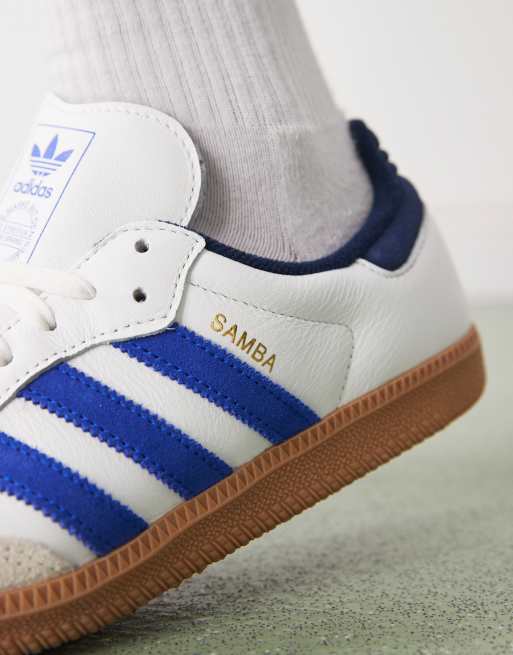 adidas Originals Samba OG sneakers in white and dark blue