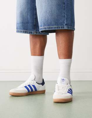 adidas Originals Samba OG sneakers in white and dark blue