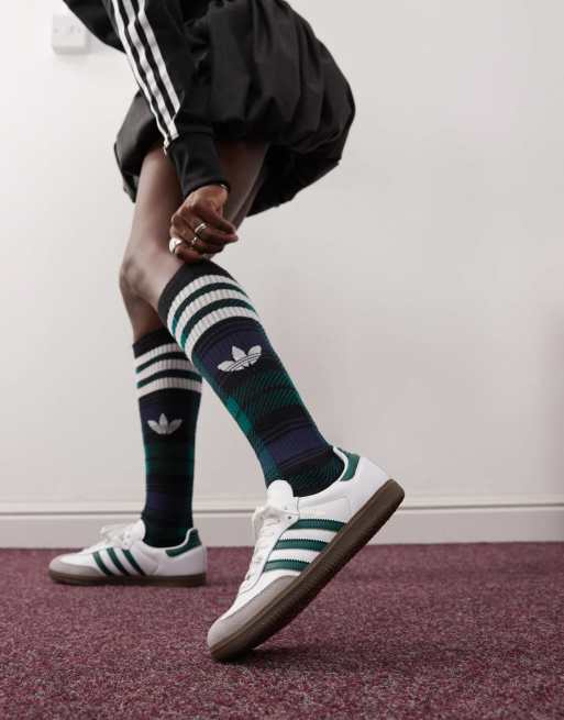 adidas Originals Samba OG sneakers in white and dark green