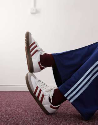 adidas Originals Samba OG sneakers in white and dark red