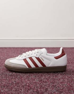 adidas Originals Samba OG sneakers in white and dark red