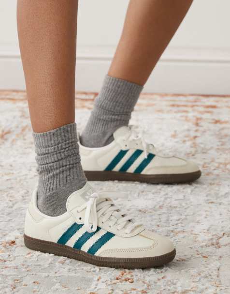 adidas Originals Samba OG sneakers in white and green - view 1