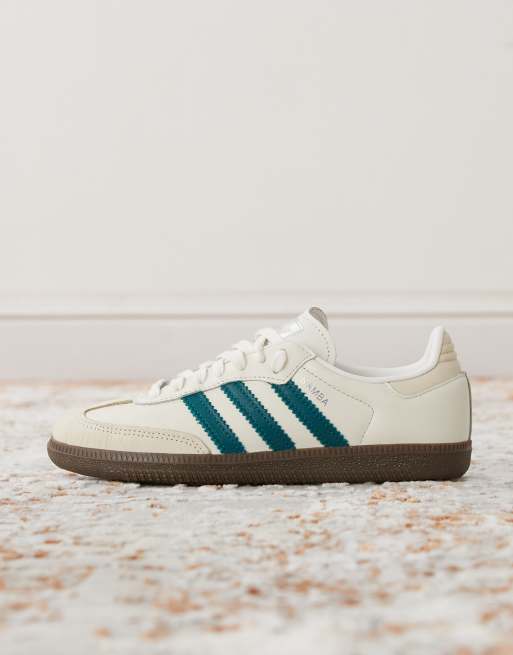 adidas Originals Samba OG sneakers in white and green ASOS