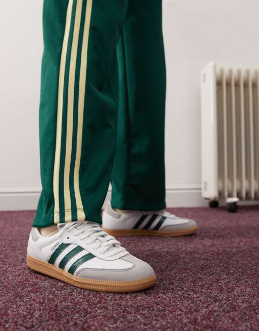 adidas Originals Samba OG sneakers in white and green