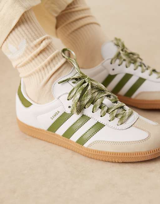 adidas gazelle silver green womens Shop White Womens Samba OG Lace Up Sneakers – Shoebacca